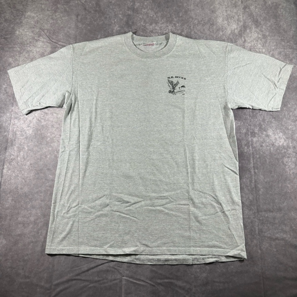 Vintage M.R. Ducks Mens Large White Single Stitch Mallards Graphic T-Shirt